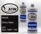 Preview: Mazda, Ebony Black, UA / A2X / A4R / 14K: 400ml Sprühdose + 400ml Klarlack - Set, von ATW Autoteile West.